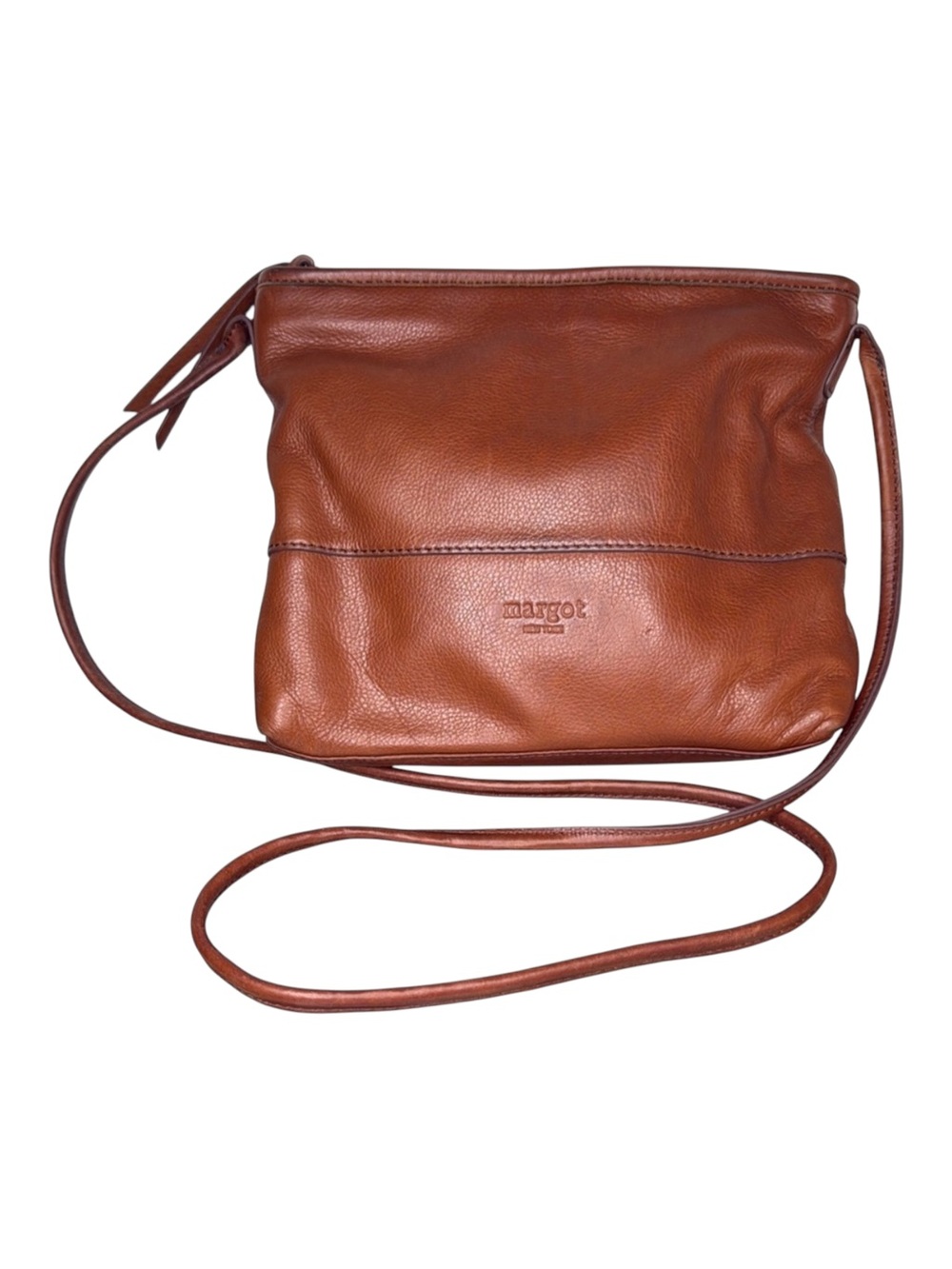 margot Leather Crossbody Bag in Cognac Brown